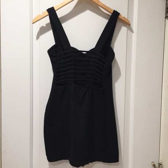 Long Spandex Dressy Black Tank Back String Design - Picture 6 of 8